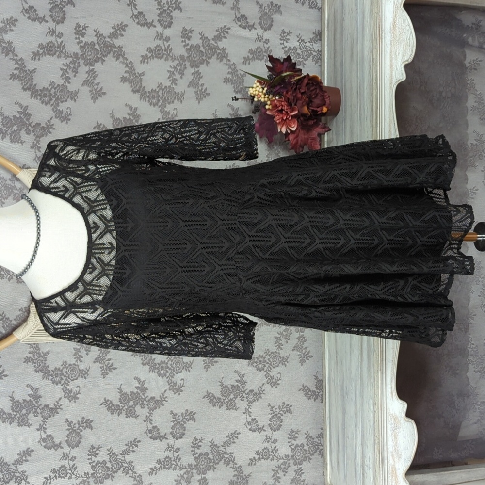 BeBop black lace overlay dress